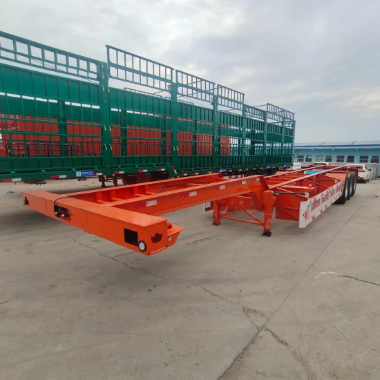 3 Axle Frame 40 FT 3 Axle 60 Ton Container Transport Trailer, Manufacturer Direct Sale Low Price