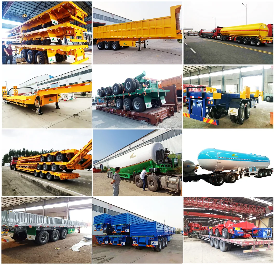 Light Weight 3 Axle Turntable 30 Ton Cargo Transport Sidewall Flatbed Drawbar Tow Dolly Trailer Flatbed Side Wall Drawbar Dolly Full Trailer