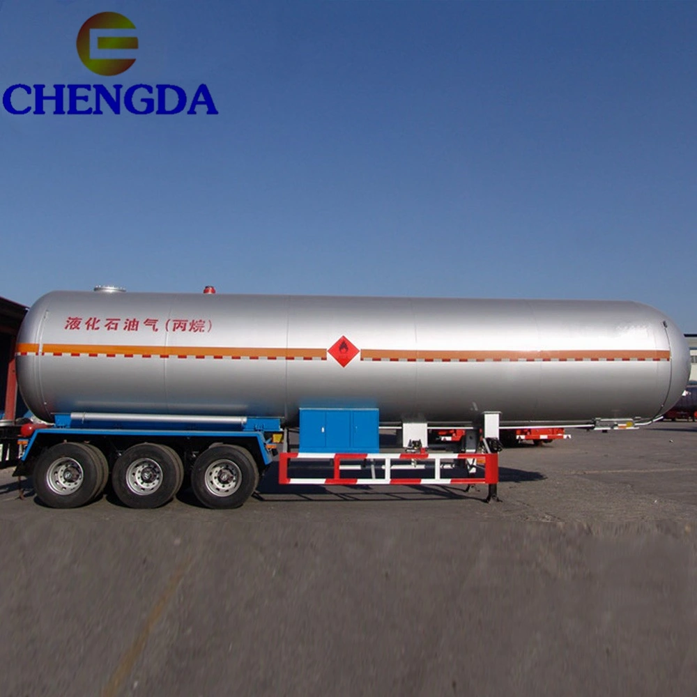 3 Axles 56m3 LPG 60000 Liters Gas Tank Tanker Semi Truck Trailer