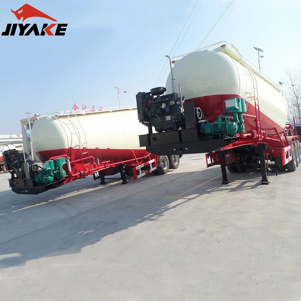 Jiyake 32m3 38m3 40m3 45m3 40ton 2/3 Axles Powder Cement Carrier Bulk Cement Tank Semi Trailer Tanker for Sale