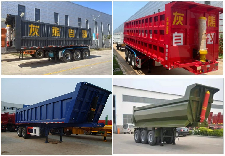 Vehicle Master 80t 100t Steel End Dump Trailer Front Lifting Dump Container End Rear Tipper Tip Tipping Trucks Semi Trailer for Sale