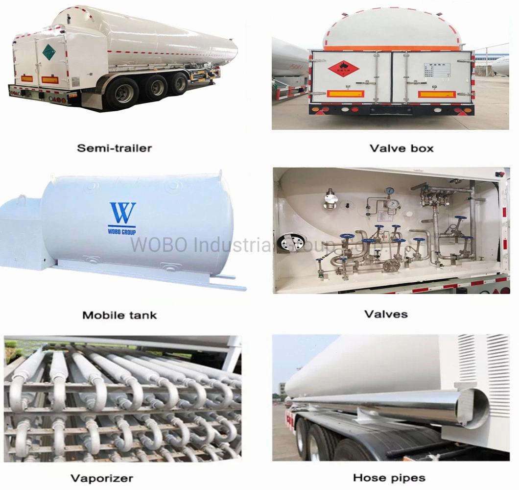 40000 Liters LNG LPG CO2 3 Axles Cryogenic Liquid Semi Tanker Tank Trailer