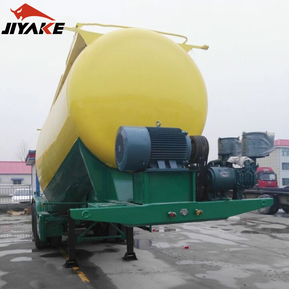 Jiyake 2/3 Axle 30-70cbm Air Compressor Bulker Carrier Silo Powder Material Transport Tanker Truck Bulk Cement Tank Semi Truck Trailer for Sale