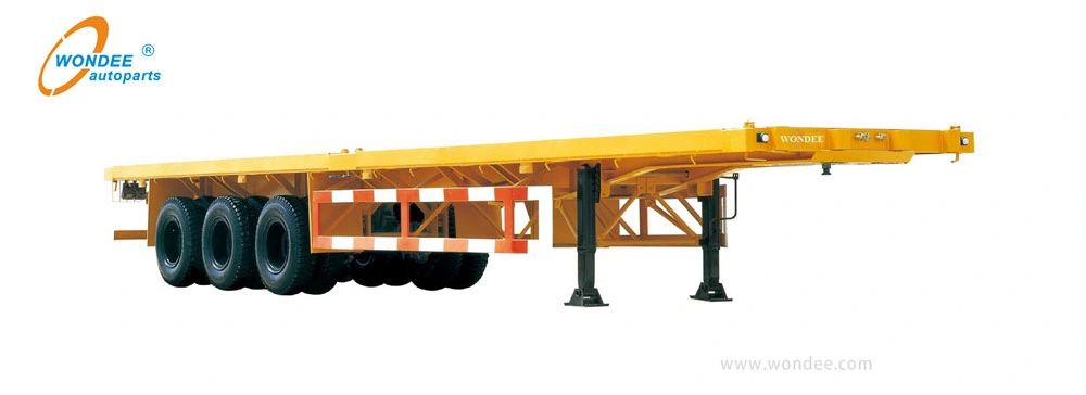 Trailer Truck 3 Axle 40FT Flatbed Container Flat Bed Semi Trailer for Tanzania