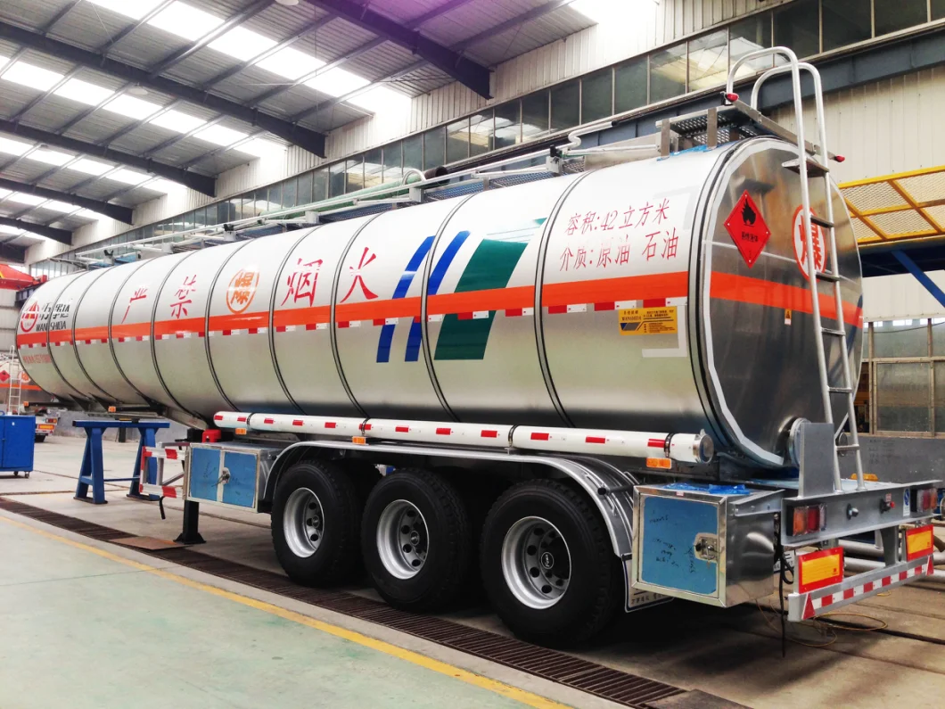 45000 Liters Stainless Steel Tank Truck Natural Gas Fuel Tanker Trailer Crude Oil Transport Semitrailer