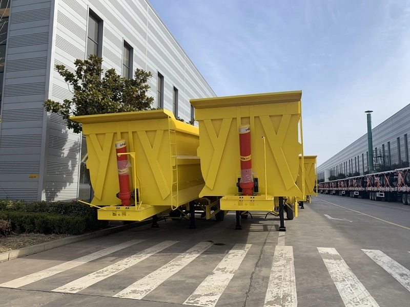 Vehicle Master 80t 100t Steel End Dump Trailer Front Lifting Dump Container End Rear Tipper Tip Tipping Trucks Semi Trailer for Sale