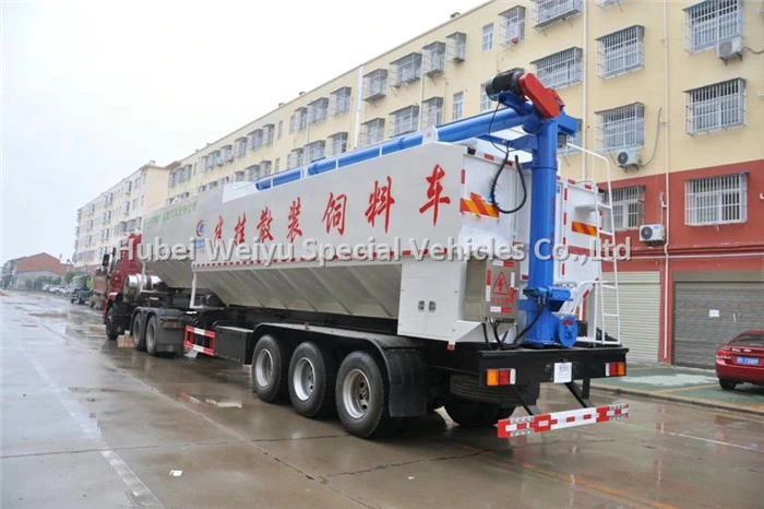 60000 Liters 25tons 30tons 3axles Bulk Feed Truck Trailer Poultry Feed Discharge Into Silo