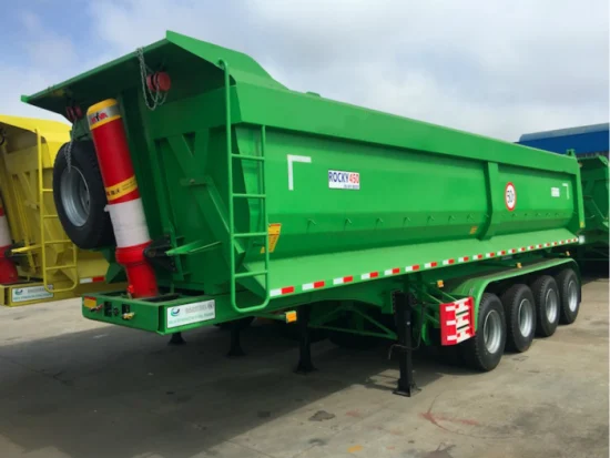 Wear-resistant steel Self Dumping Trailer/ 4 axles 70 tons heavy tipper truck dump tipping trailer